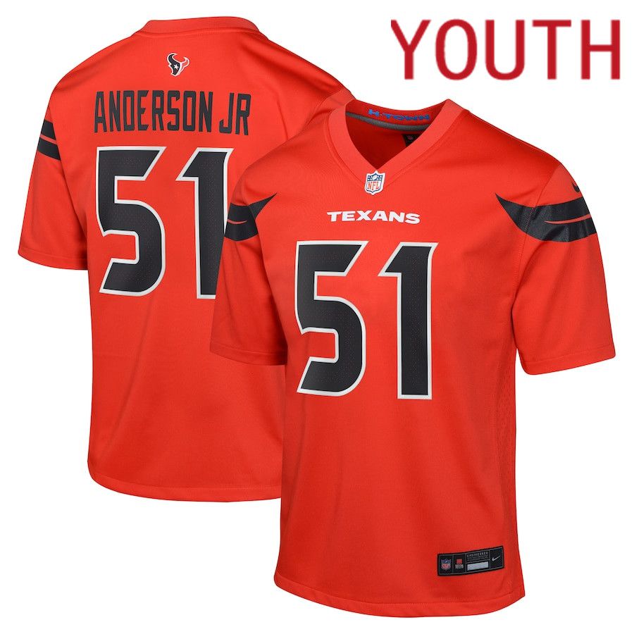 Youth Houston Texans #51 Will Anderson Jr. Nike Red Alternate Game NFL Jersey->->Youth Jersey